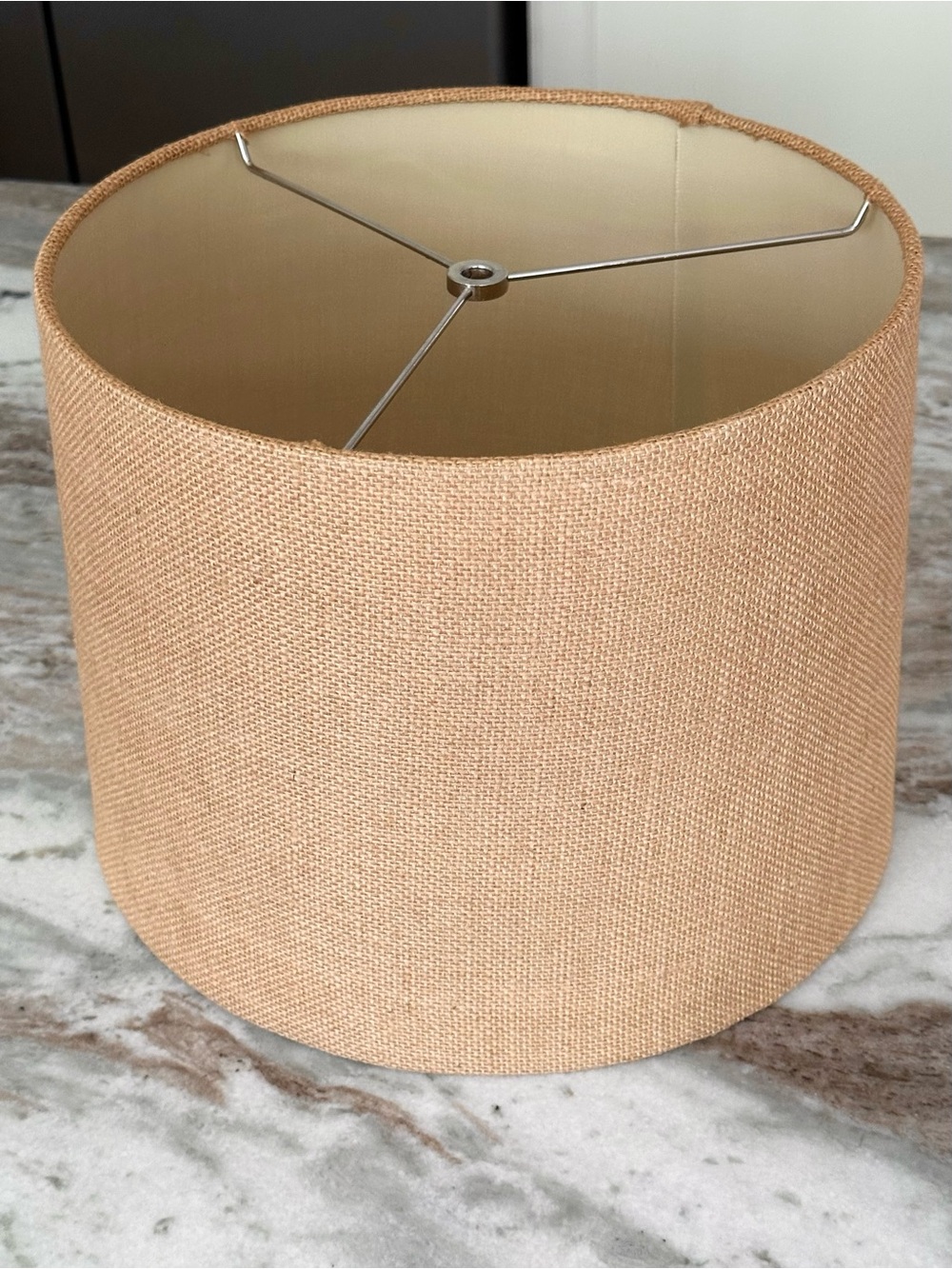 Neutral Tan Burlap Drum Lamp Shade